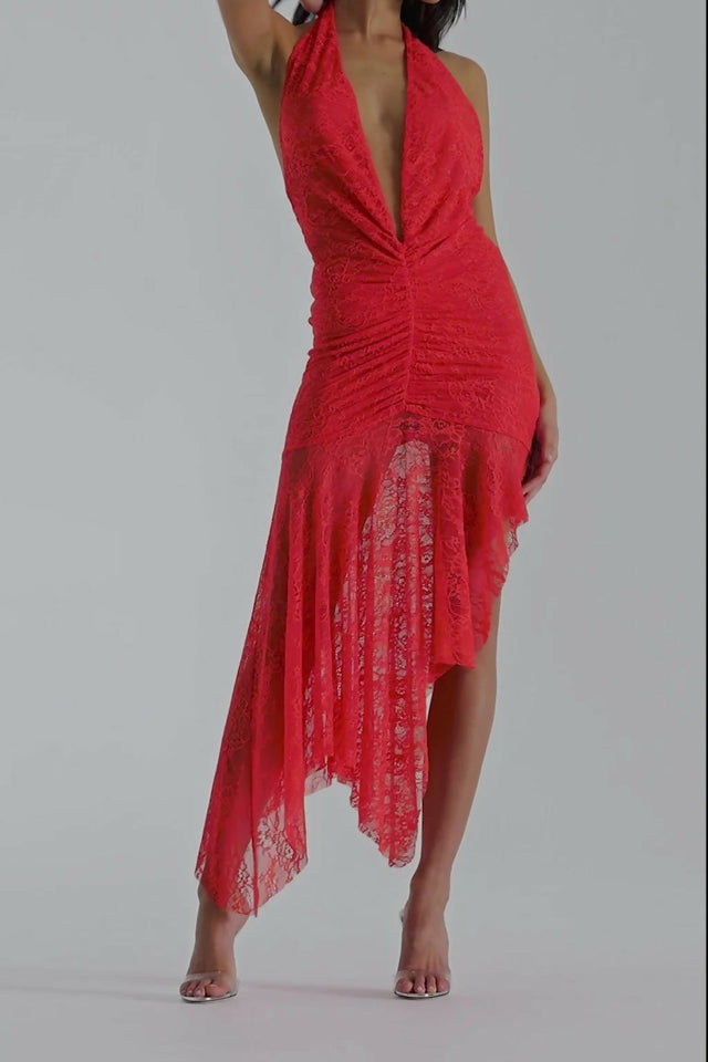 Natalie Rolt Hailey Midi Dress - 8 / Tangerine - Dresses