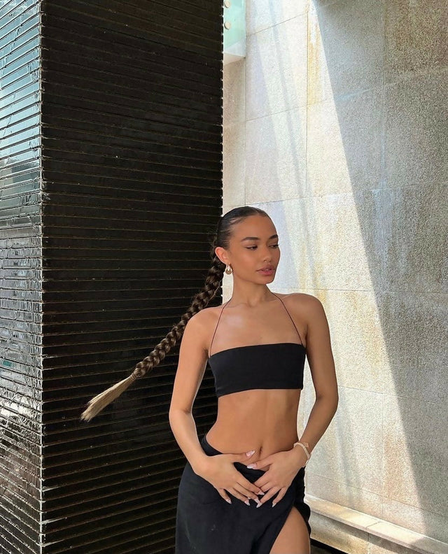 Natalie Rolt Kaia Skirt + Kylie Crop Set - 8 / Black - Outfit Sets