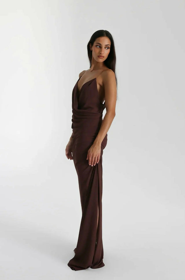 Natalie Rolt Magnolia Gown - 6 / Brown - Dresses