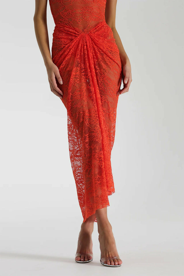 Natalie Rolt Naomi Midi Dress - 8 / Tangerine - Dresses