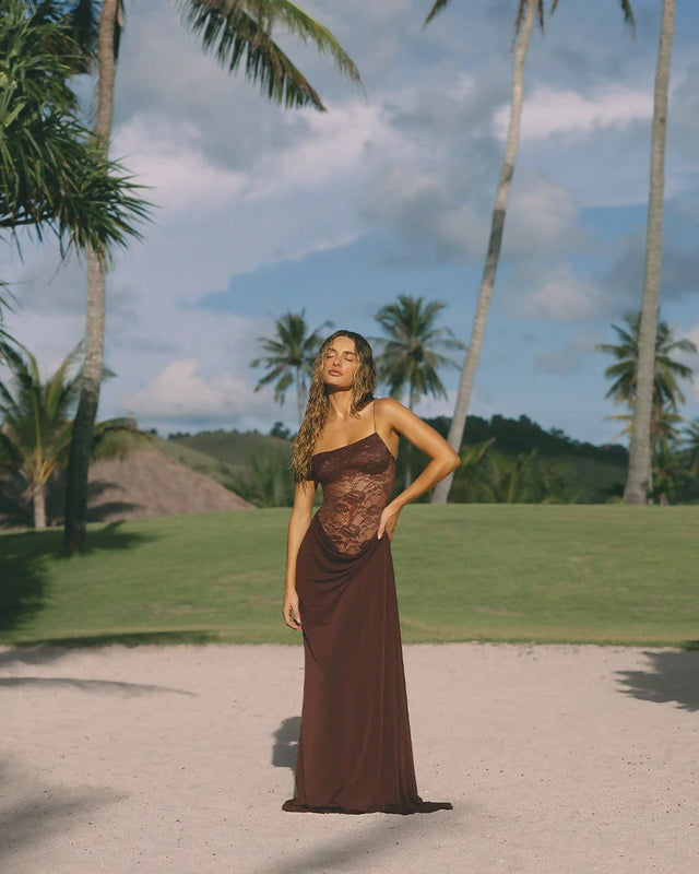 Natalie Rolt Sloane Maxi Dress Espresso Size 2 - 10 / Brown - Dresses