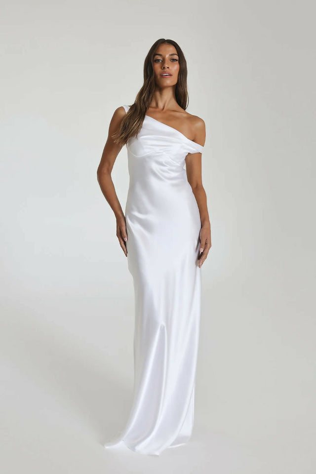 Natalie Rolt White Monika Gown - 8 / White - Dresses