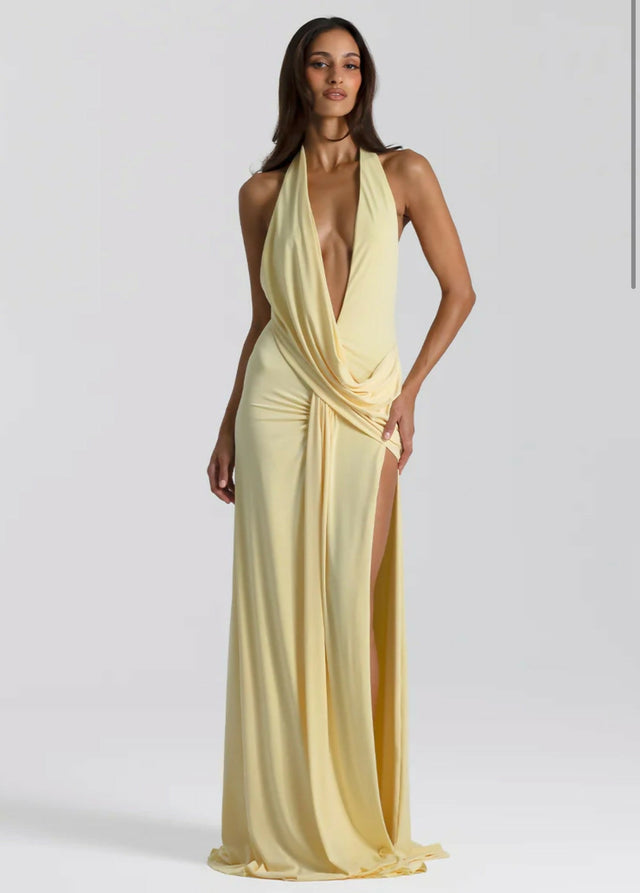 Natalie Rolt Winona Gown Dress Lemon Size / AU 6 & 1 / AU 8 - Dresses