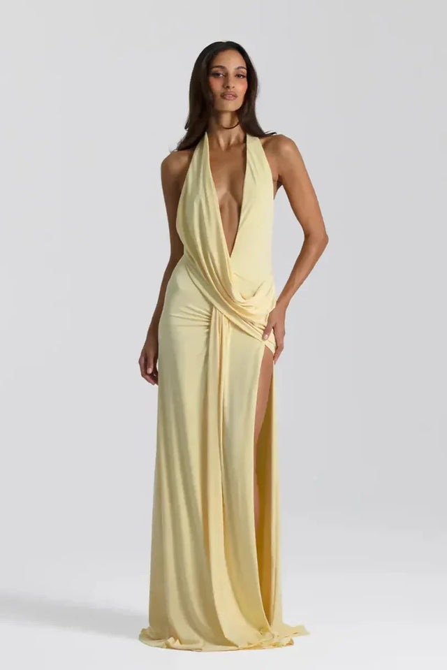 Natalie Rolt Winona Gown in Lemon Size 8 - 8 / Yellow - Dresses