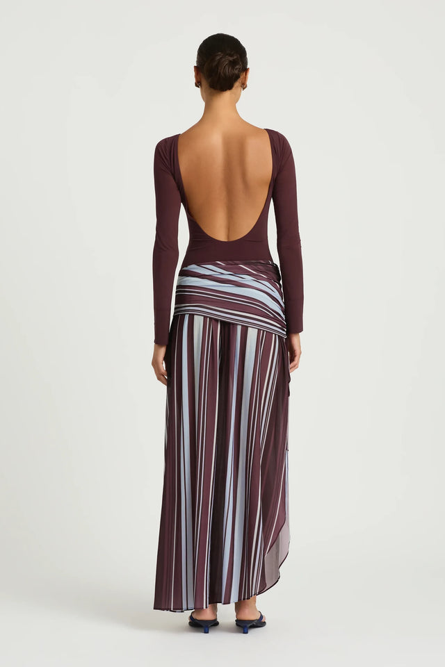 Benni Jana Long Sleeve Maxi Dress Midnight Stripe
