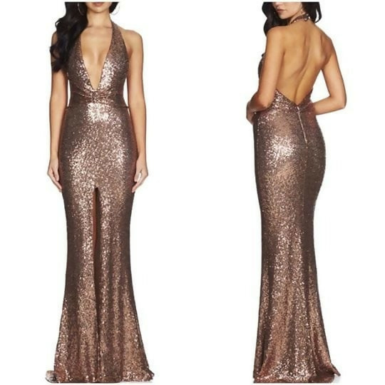 Nookie-Cher-Halter-gown-in-bronze-SKU150