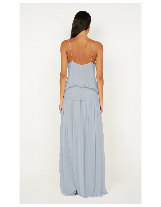 Bec & Bridge Camille Blouson Dress In Cloud Blue