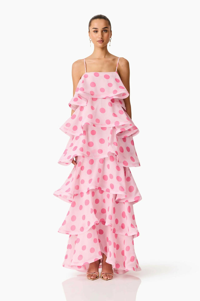 Elliatt Sola Tiered Maxi Dress - Pink