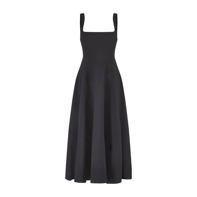 Odd Muse High Waist Square Neck Midi Dress Black Size 8,10 - Dresses