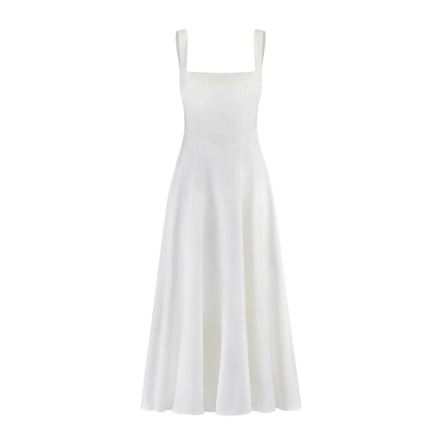 Odd Muse High Waist Square Neck Midi Dress White Size 8 - 8 / White - Dresses