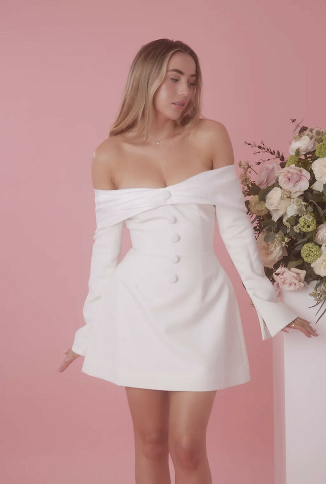 Odd Muse The Ultimate Muse Bow Mini Dress White - Dresses