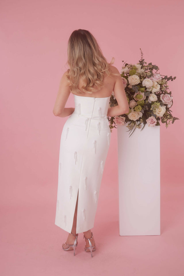 Odd Muse The Ultimate Muse Embellished Midi Dress White - Dresses