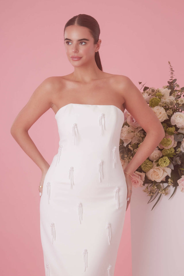 Odd Muse The Ultimate Muse Embellished Midi Dress White - Dresses