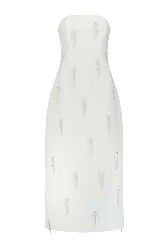 Odd Muse The Ultimate Muse Embellished Midi Dress White - Dresses