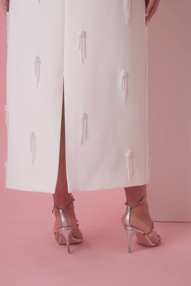 Odd Muse The Ultimate Muse Embellished Midi Dress White - Dresses