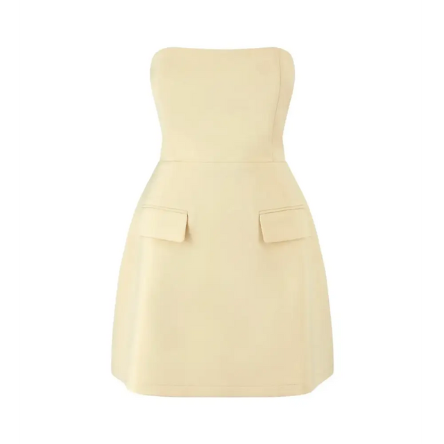 Odd Muse The Ultimate Muse Strapless Dress in Lemon Size XS / AU 6 - 6 / Yellow - Dresses