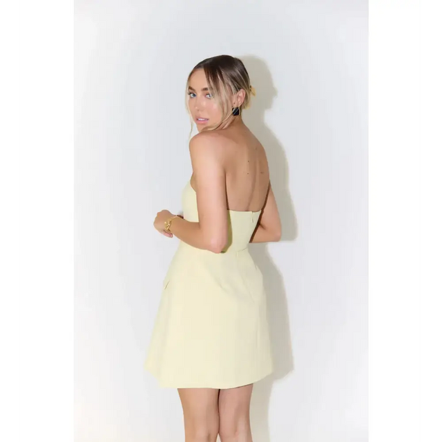 Odd Muse The Ultimate Muse Strapless Dress in Lemon Size XS / AU 6 - 6 / Yellow - Dresses