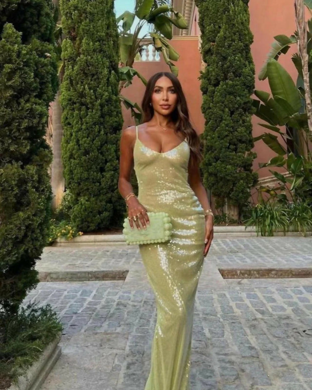 Oh Polly Marlena Sequin Gown - 10 / Gold - Dresses