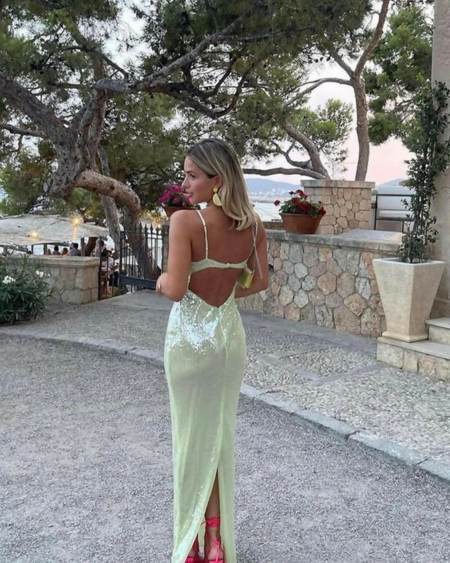 Oh Polly Marlena Sequin Gown - 10 / Gold - Dresses