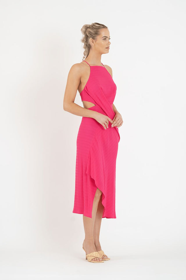One Fell Swoop Solange Midi Dress Pink Size 8 - 8 / Pink - Dresses