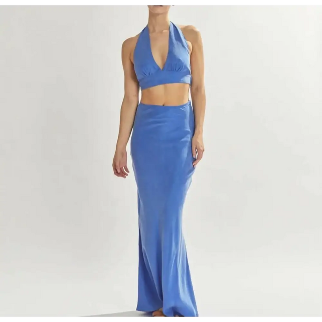 One Mile Annie Skirt & Crop Set - 4 / Blue - Outfit Sets