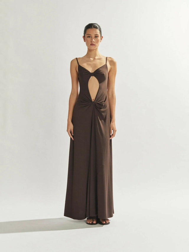 One Mile Sammy Dress in Cocoa - 8 / Brown - Dresses