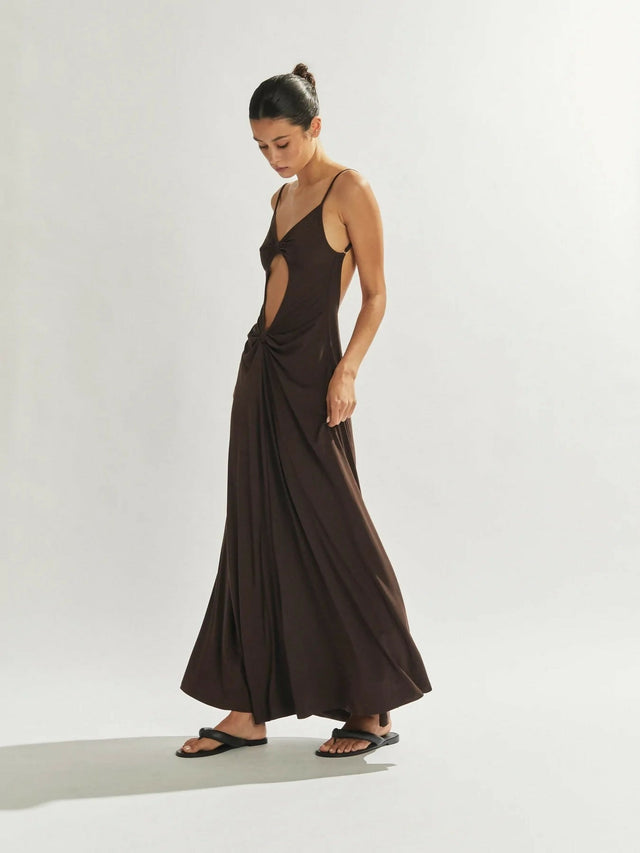 One Mile Sammy Dress in Cocoa - 8 / Brown - Dresses