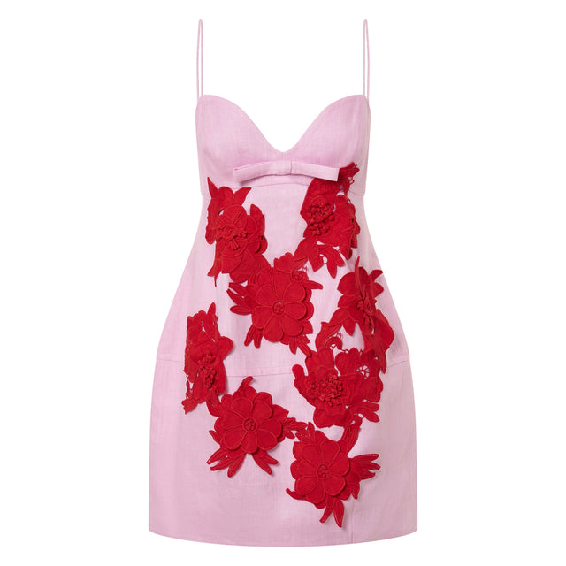 Oroton Contrast 3D Flower Mini Dress - 8 - Dresses