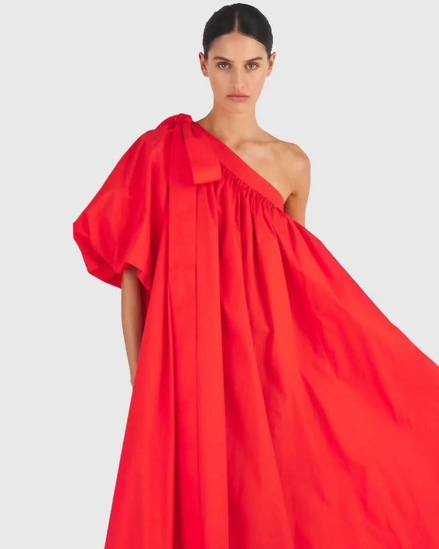 Oroton One Shoulder Dress - True Red - 6 / Red - Dresses