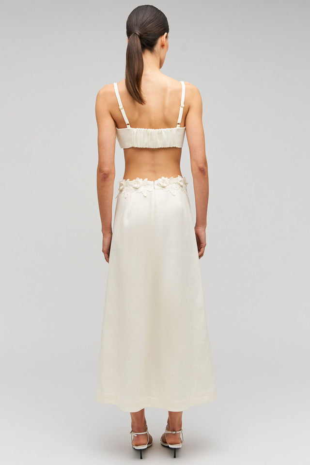 Oroton Rosebud Lace Skirt and Bralette - 6 / White - Outfit Sets