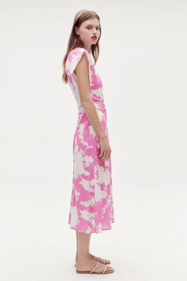 OrotonSilhouettePrintSilkDressSIDE