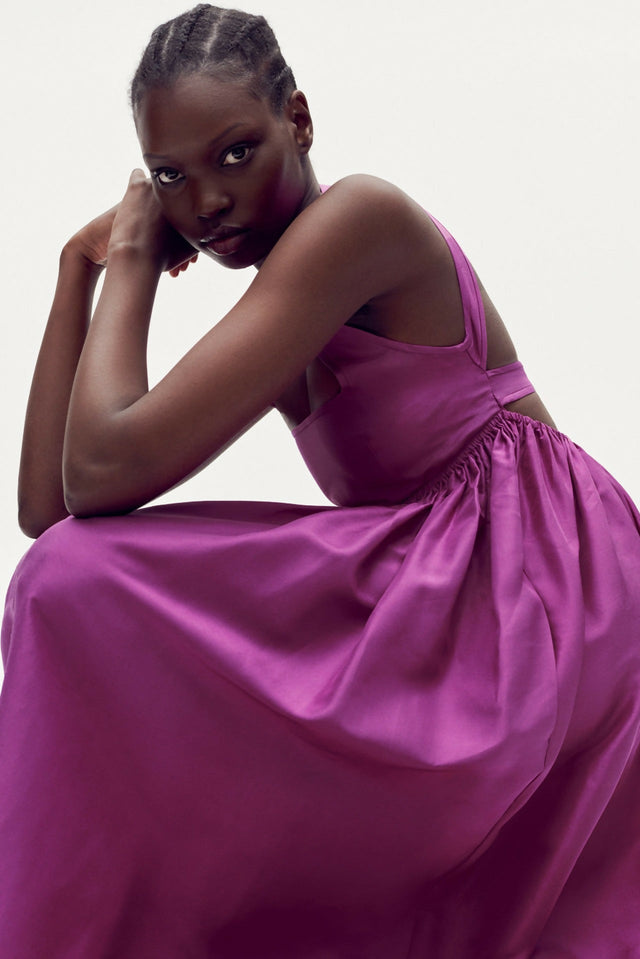 Oroton Strappy Sun Dress Magenta - 12 / Purple - Dresses