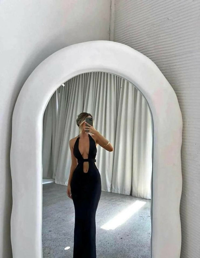 Outcast Suede Maxi Dress in Black - 8 / Black - Dresses