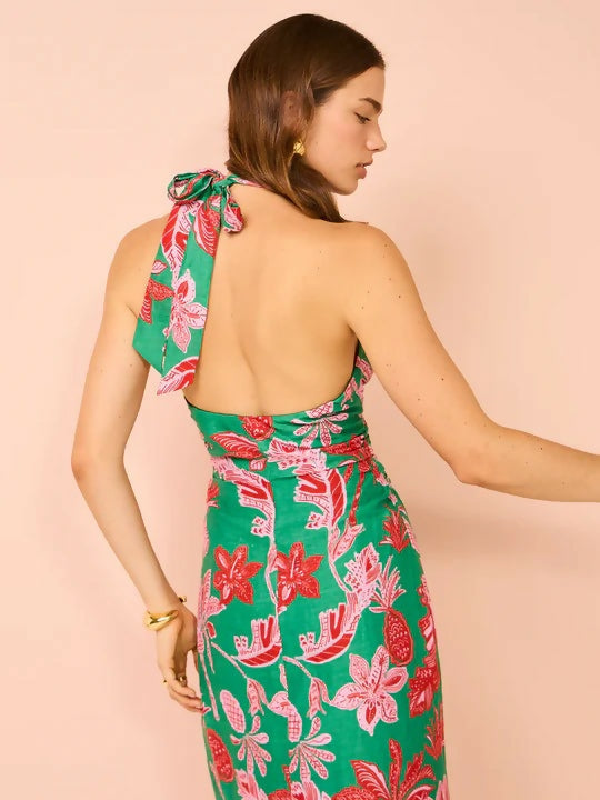 Ownley Kara Midi Dress In Pineapple Print - 8 / Print - Dresses