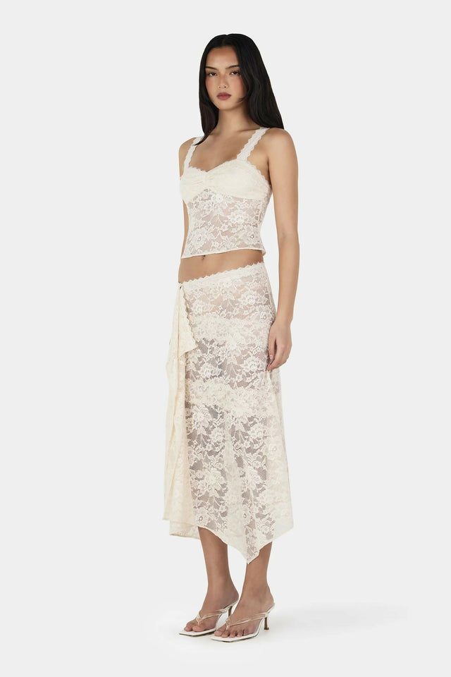 Ownley Online Gigi Wrap Skirt Ivory & Avery Top - 6 / White - Outfit Sets