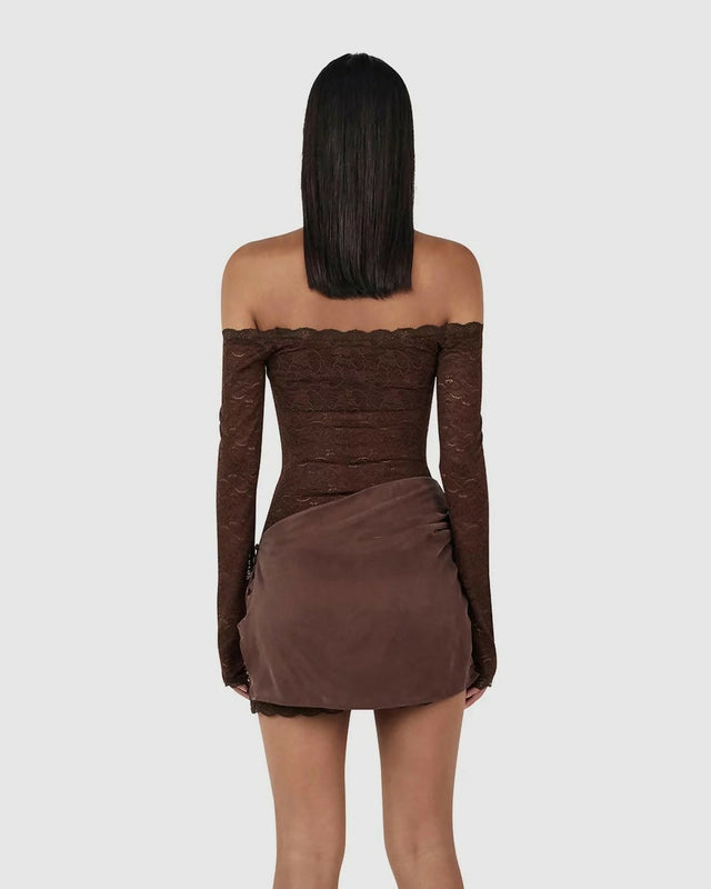 Ownley Tahnee Mini Dress - 10 / Brown - Dresses