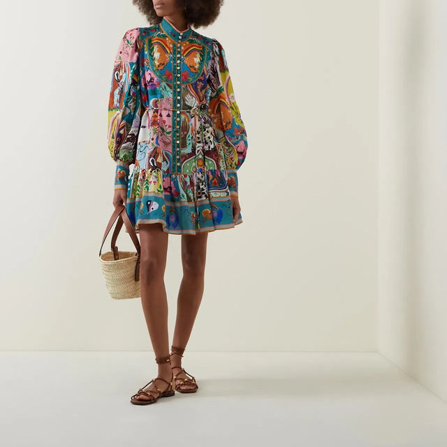 Alemais Evergreen Mini Dress Multi