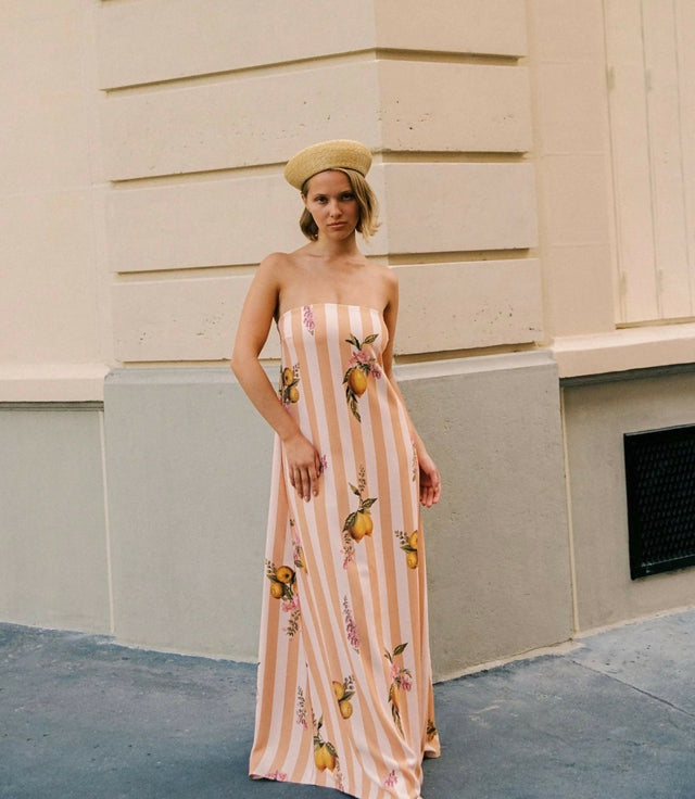 Palm Noosa Alessia Dress in Citrus Stripe - Dresses