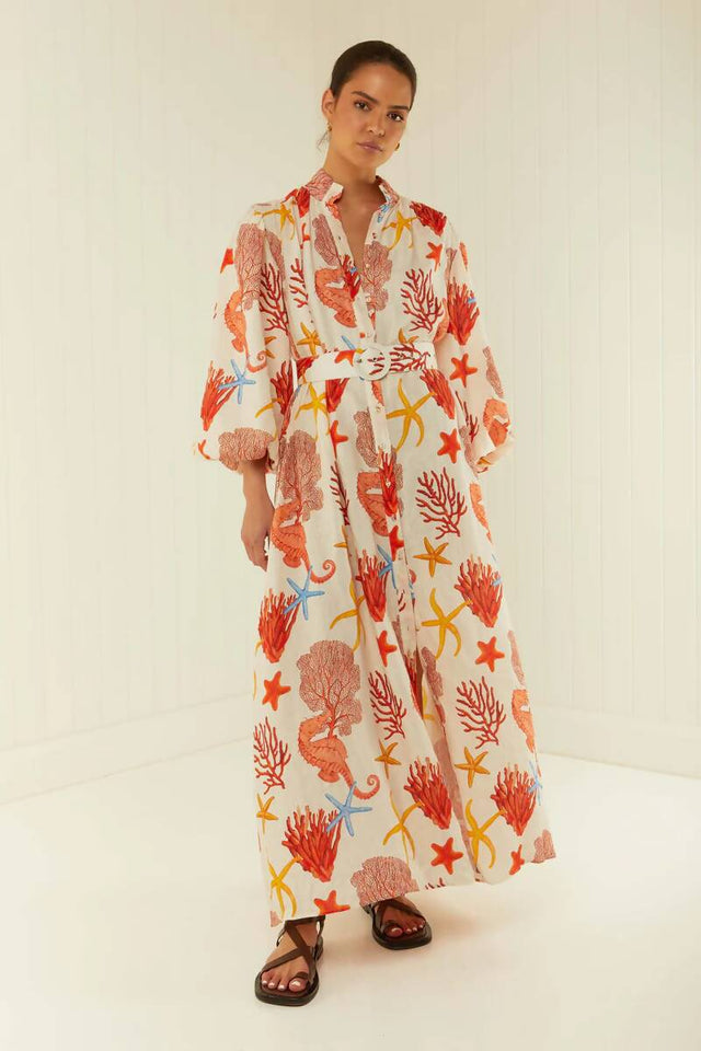 Palm Noosa Noddy Dress Coral Size 10 - 10 / Print - Dresses