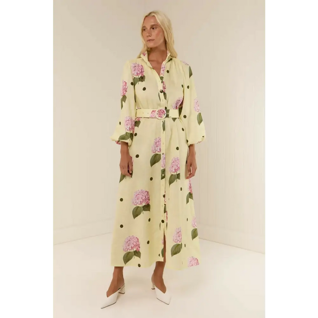 Palm Noosa Noddy Dress Hydrangea Print 8 - 8 / Yellow - Dresses