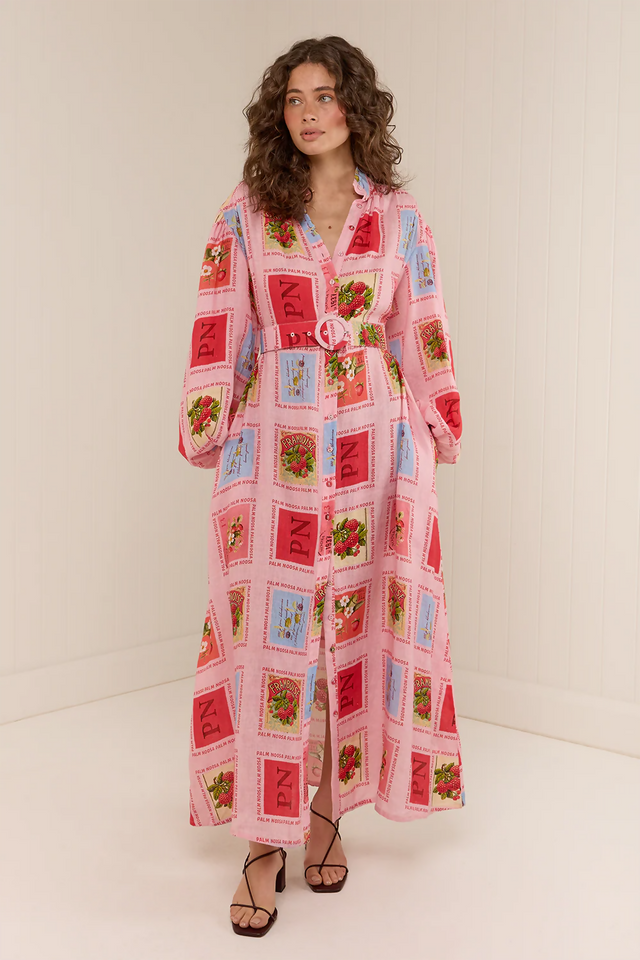 Palm Noosa Noddy Dress Strawberry Stamp Size AU 12 - 12 / Multi - Dresses