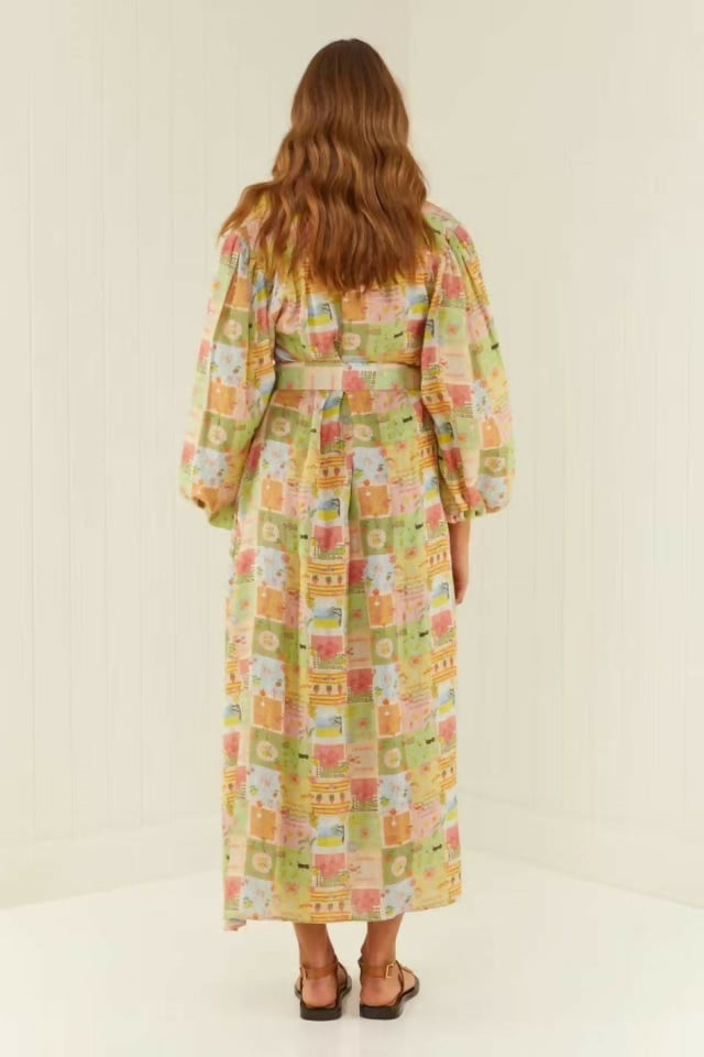 PalmNoosaNoddyDressNoosaTilesPrintMulti2