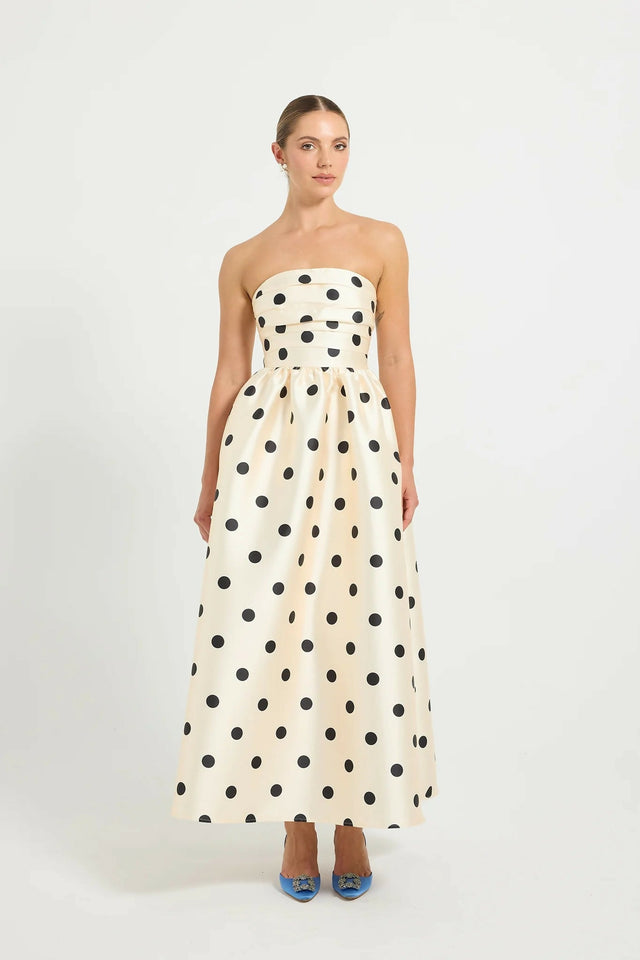 Pasduchas Dottie Strapless Midi Dress Cream - 12 / White - Dresses