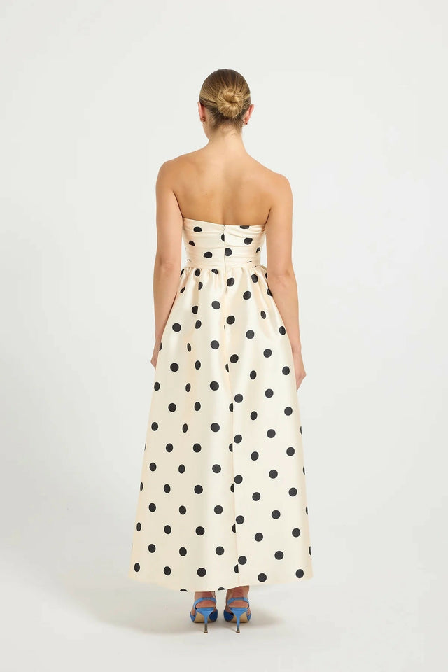 Pasduchas Dottie Strapless Midi Dress Cream Size 6 & 10 - Dresses