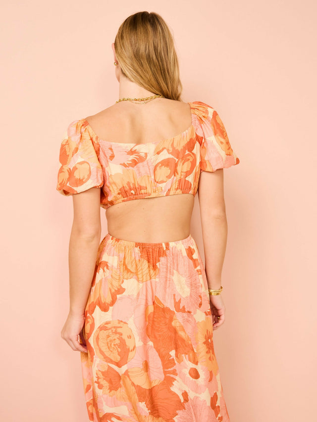 Peony Forever Maxi Dress In Paloma - 10 / Orange - Dresses