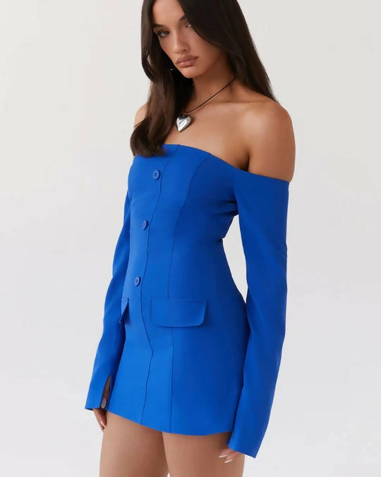Peppermayo Dominique Blazer Dress Blue - Dresses