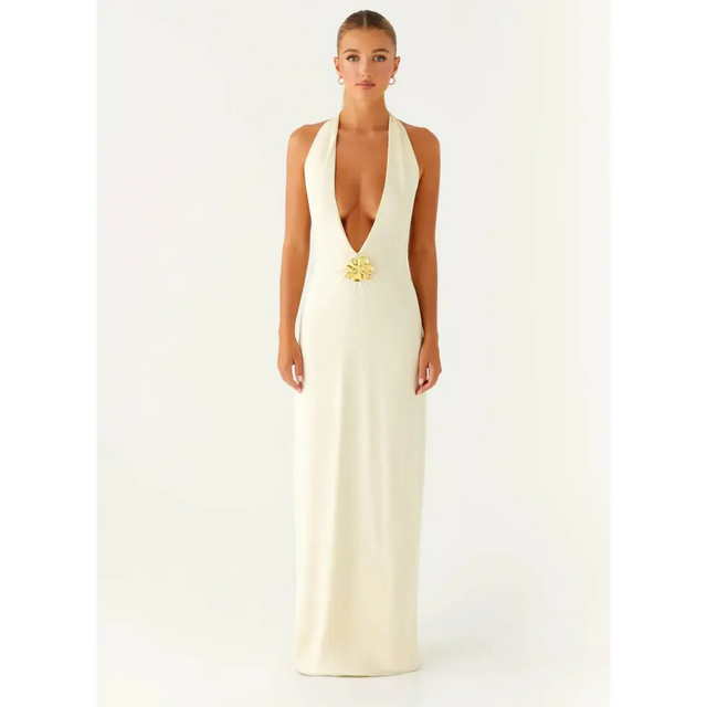 Peppermayo Spirit Maxi Dress Pale Yellow - 8 / Yellow - Dresses