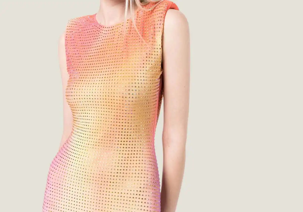 Perforated gradient dress.