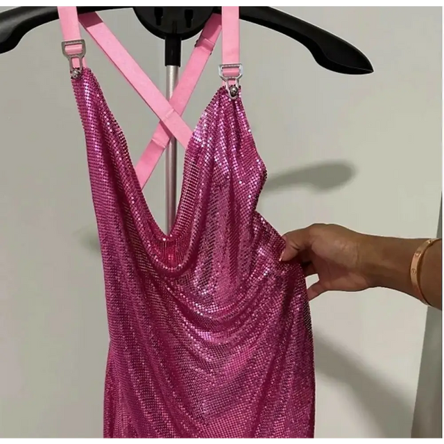 Poster Girl ‘Calypso’ Chainmail Mini - XS / Pink - Dresses