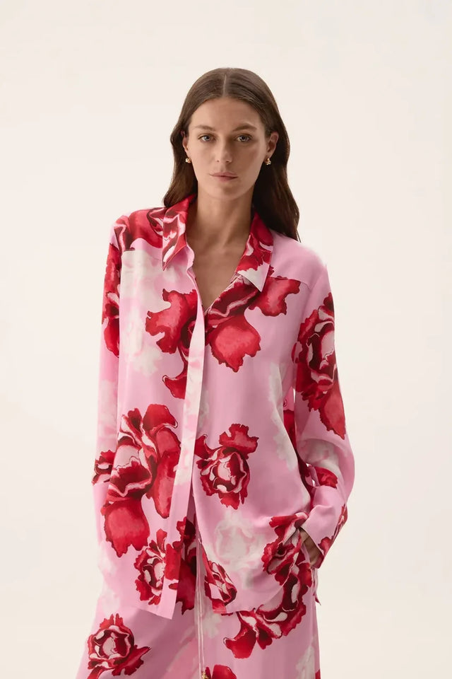 Aje Atomic Silk Shirt Size 6 and Relaxed Pants Set - Size 8